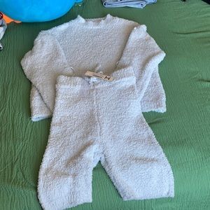 Fuzzy baby blue two piece set